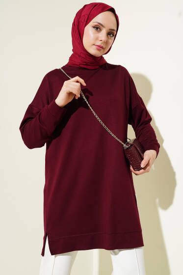Loyşa Armalı Basic Tunik Bordo - Tunik