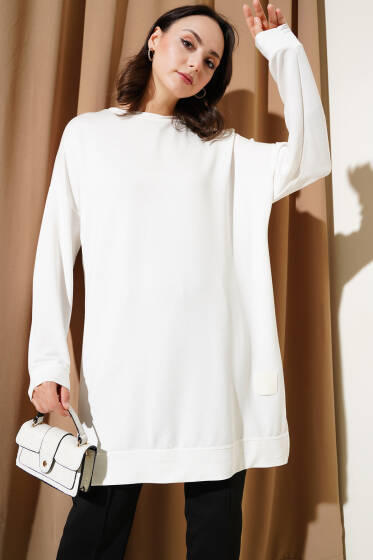 Loyşa Armalı Basic Tunik Ekru - Tunik