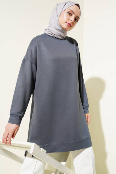 Loyşa Armalı Basic Tunik Füme - Tunik