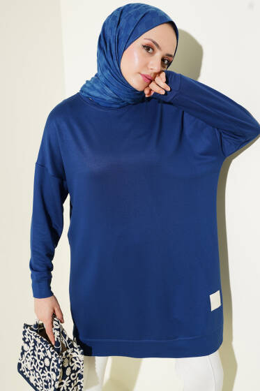 Loyşa Armalı Basic Tunik İndigo - Yılın Fırsatı