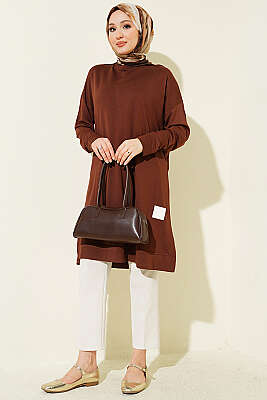 Loyşa Armalı Basic Tunik Kahve - 100-300 TL Ürünler