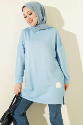 Loyşa Armalı Basic Tunik Mavi 