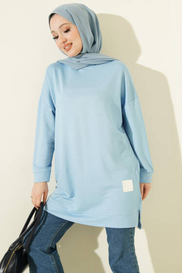 Loyşa Armalı Basic Tunik Mavi - Tunik