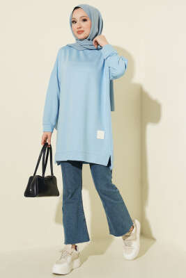 Loyşa Armalı Basic Tunik Mavi - Tunik