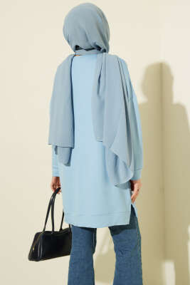 Loyşa Armalı Basic Tunik Mavi - Tunik