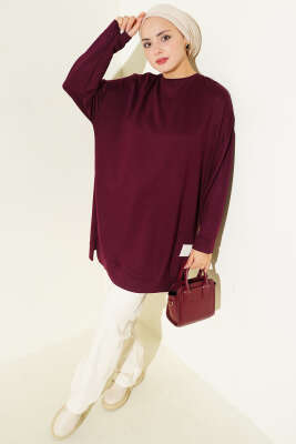 Loyşa Armalı Basic Tunik Mürdüm - Tunik