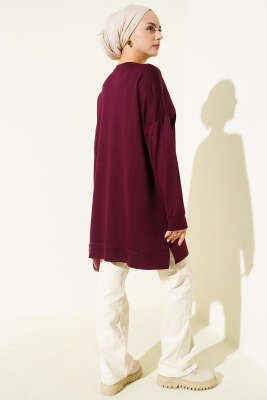 Loyşa Armalı Basic Tunik Mürdüm - Tunik