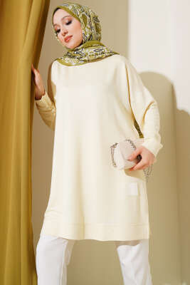Loyşa Armalı Basic Tunik Sarı - Tunik