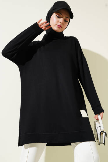 Loyşa Armalı Basic Tunik Siyah - Tunik