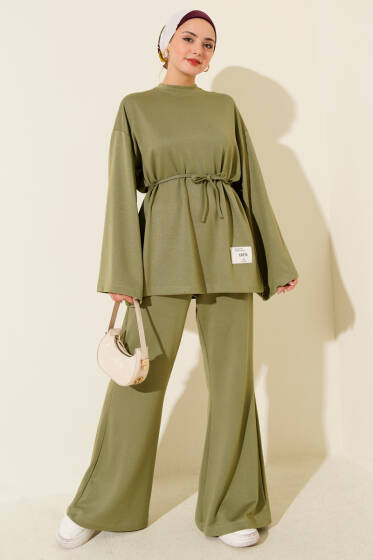 Loyşa Armalı İspanyol Paça İkili Takım Çağla Yeşili - İkili Takım