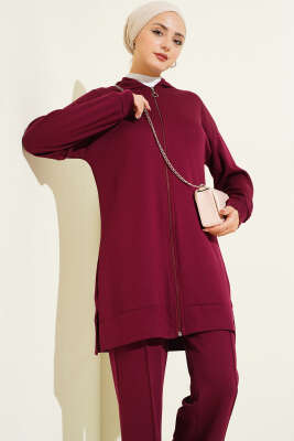 Loyşa Basic Kapüşonlu İkili Takım Bordo - İkili Takım