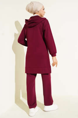 Loyşa Basic Kapüşonlu İkili Takım Bordo - İkili Takım