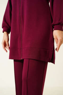 Loyşa Basic Kapüşonlu İkili Takım Bordo - İkili Takım