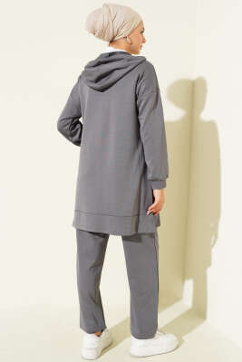 Loyşa Basic Kapüşonlu İkili Takım Gri - İkili Takım