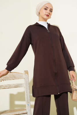 Loyşa Basic Kapüşonlu İkili Takım Kahve - İkili Takım