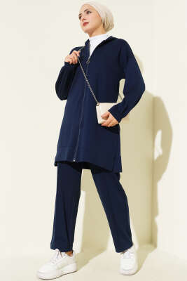 Loyşa Basic Kapüşonlu İkili Takım Lacivert - İkili Takım