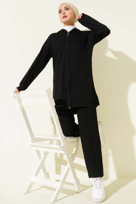 Loyşa Basic Kapüşonlu İkili Takım Siyah 