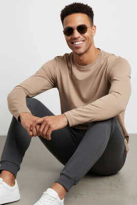 Loyşa Basic Sweatshirt Bej - Erkek Sweatshirt