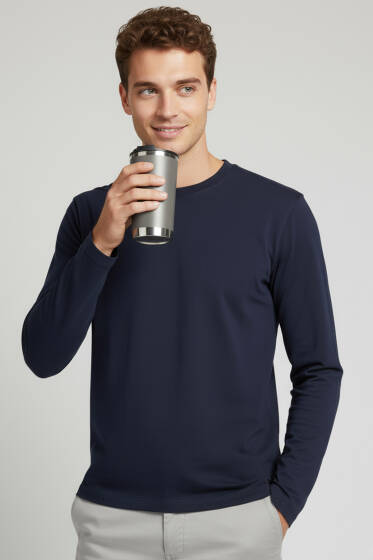 Loyşa Basic Sweatshirt Lacivert - Erkek Sweatshirt