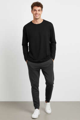 Loyşa Basic Sweatshirt Siyah - Erkek Sweatshirt