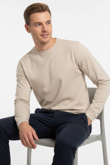 Loyşa Basic Sweatshirt Taş - Erkek Sweatshirt