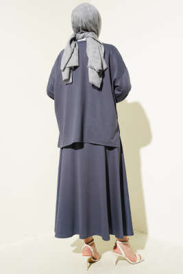 Loyşa Basic Tunik Etek İkili Takım Füme - İkili Takım
