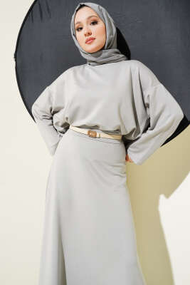 Loyşa Basic Tunik Etek İkili Takım Gri - 300-500 TL Ürünler