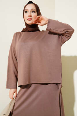 Loyşa Basic Tunik Etek İkili Takım Kahve - 300-500 TL Ürünler