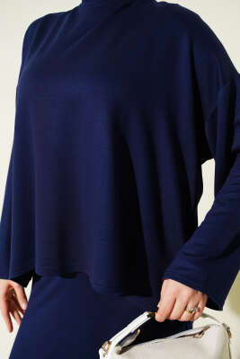 Loyşa Basic Tunik Etek İkili Takım Lacivert - İkili Takım