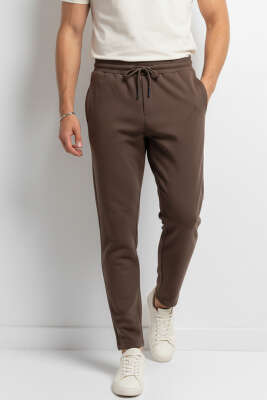 Loyşa Bel Bağcıklı Likralı Erkek Eşofman Altı Kahve - WİPEOUT