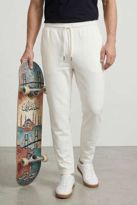 Loyşa Bel Bağcıklı Likralı Erkek Pantolon Ekru 