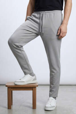 Loyşa Bel Bağcıklı Likralı Erkek Pantolon Koyu Gri 