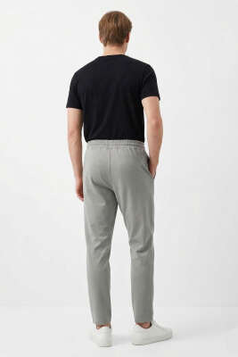 Loyşa Bel Bağcıklı Likralı Erkek Pantolon Koyu Gri - Erkek Pantolon