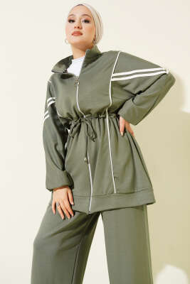 Loyşa Bel Tünelli Şeritli İkili Takım Çağla Yeşili - İkili Takım