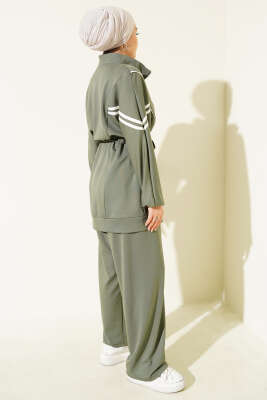 Loyşa Bel Tünelli Şeritli İkili Takım Çağla Yeşili - İkili Takım