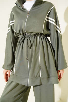 Loyşa Bel Tünelli Şeritli İkili Takım Çağla Yeşili - İkili Takım