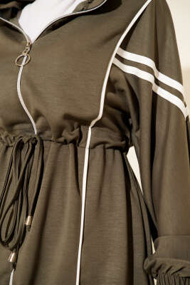 Loyşa Bel Tünelli Şeritli İkili Takım Haki - İkili Takım