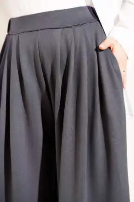 Loyşa Beli Lastikli Şalvar Pantolon Kayrak Grisi - Pantolon