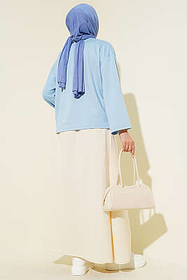 Loyşa Bilek Armalı Basic Bluz Bebe Mavi - Bluz
