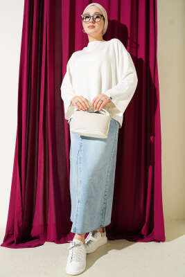 Loyşa Bilek Armalı Basic Bluz Ekru - Yılın Fırsatı