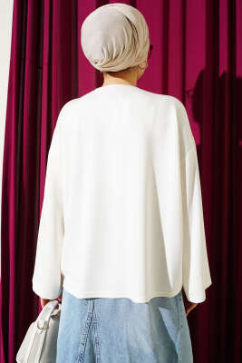 Loyşa Bilek Armalı Basic Bluz Ekru - Yılın Fırsatı