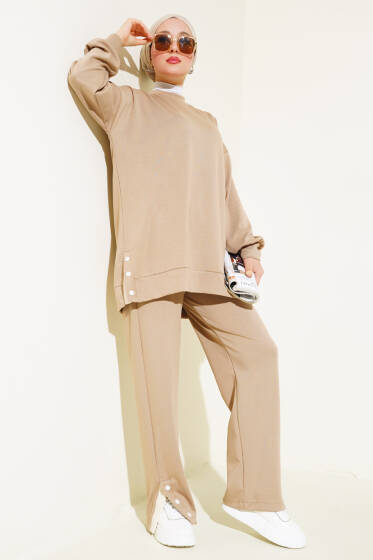 Loyşa Çıtçıt Süslemeli İkili Takım Latte - İkili Takım