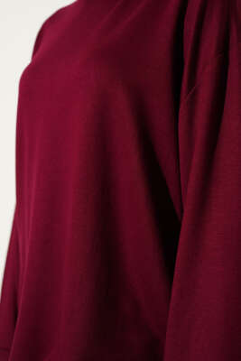 Loyşa Düşük Omuz Basic Tunik Bordo - Tunik