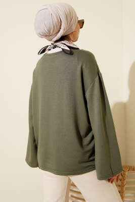 Loyşa Düşük Omuz Basic Tunik Haki - Tunik