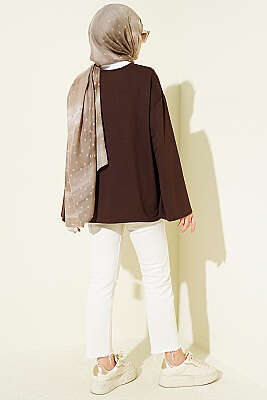 Loyşa Düşük Omuz Basic Tunik Kahve - 100-300 TL Ürünler