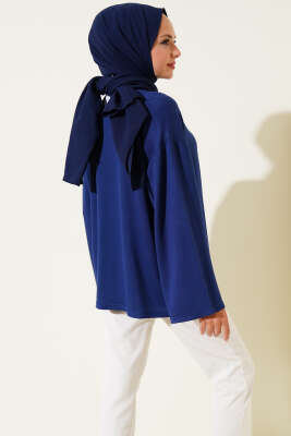 Loyşa Düşük Omuz Basic Tunik Lacivert - Tunik