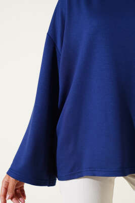 Loyşa Düşük Omuz Basic Tunik Lacivert - Tunik
