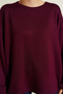 Loyşa Düşük Omuz Basic Tunik Mürdüm - Tunik