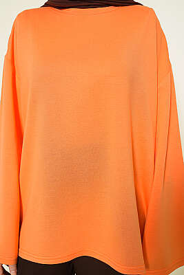 Loyşa Düşük Omuz Basic Tunik Oranj - Tunik