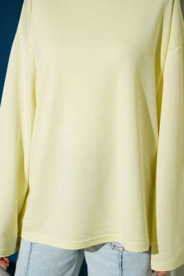 Loyşa Düşük Omuz Basic Tunik Sarı - Tunik